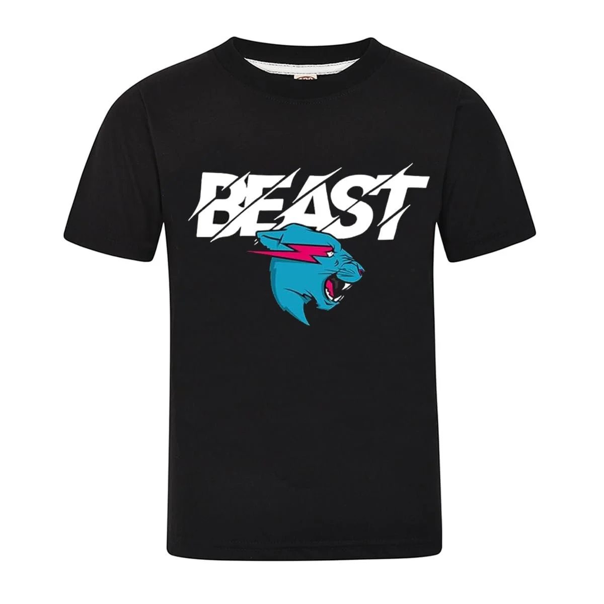 Комплект піжамний MrBeast Футболка та шорти Чорний з синім принтом пантери, фото №2