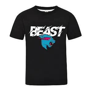 Комплект піжамний MrBeast Футболка та шорти Чорний з синім принтом пантери synthetic.ua - Фото 1