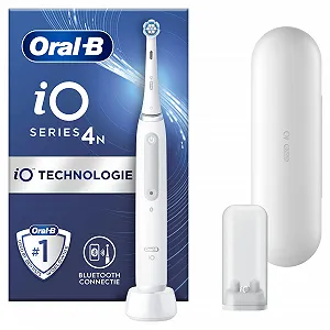 Електрична зубна щітка Oral-B iO 4N Bluetooth, 1 насадка, 1 дорожній футляр Біла synthetic.ua - Фото 1