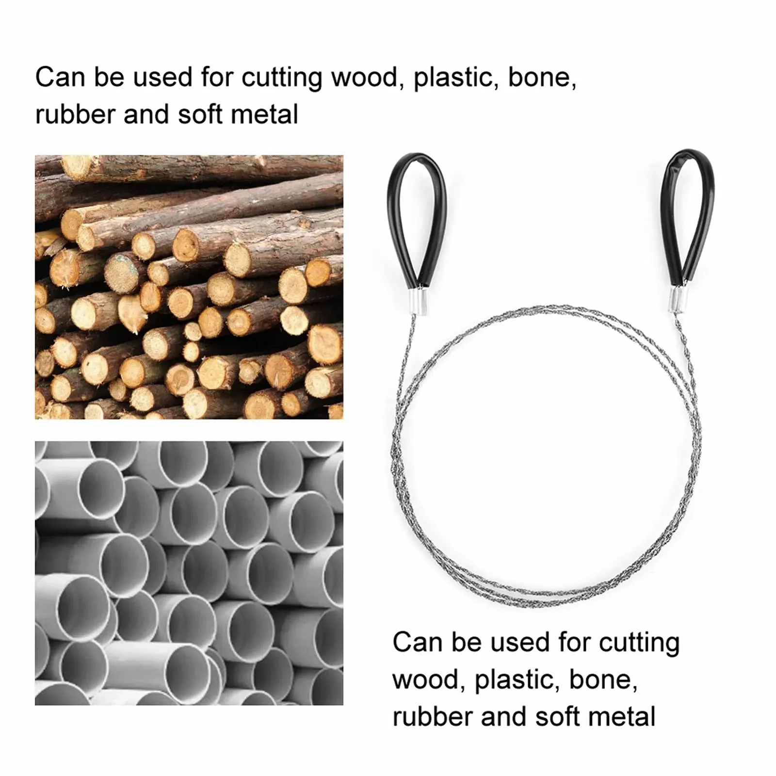 Пила дротяна Oumefar сталева спіральна для різання дерева, гуми, пластику, фото №5