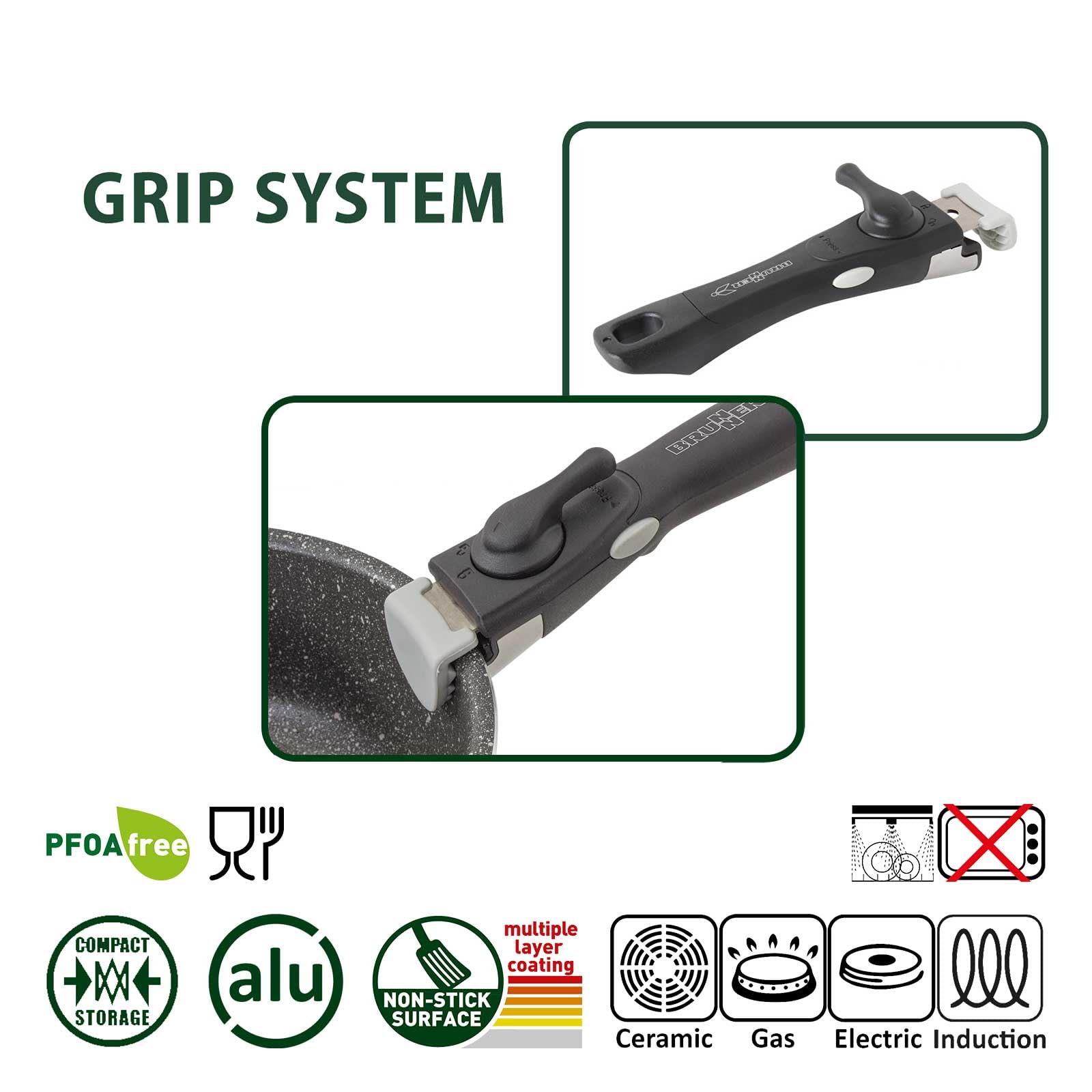 Набор посуды BRUNNER Camping Aluminium Диаметр 20, 22 или 24 см Pirate Vacuum Block Для 4 человек, с покрытием, легкий, высококачественный, штабелируемый, фото №4