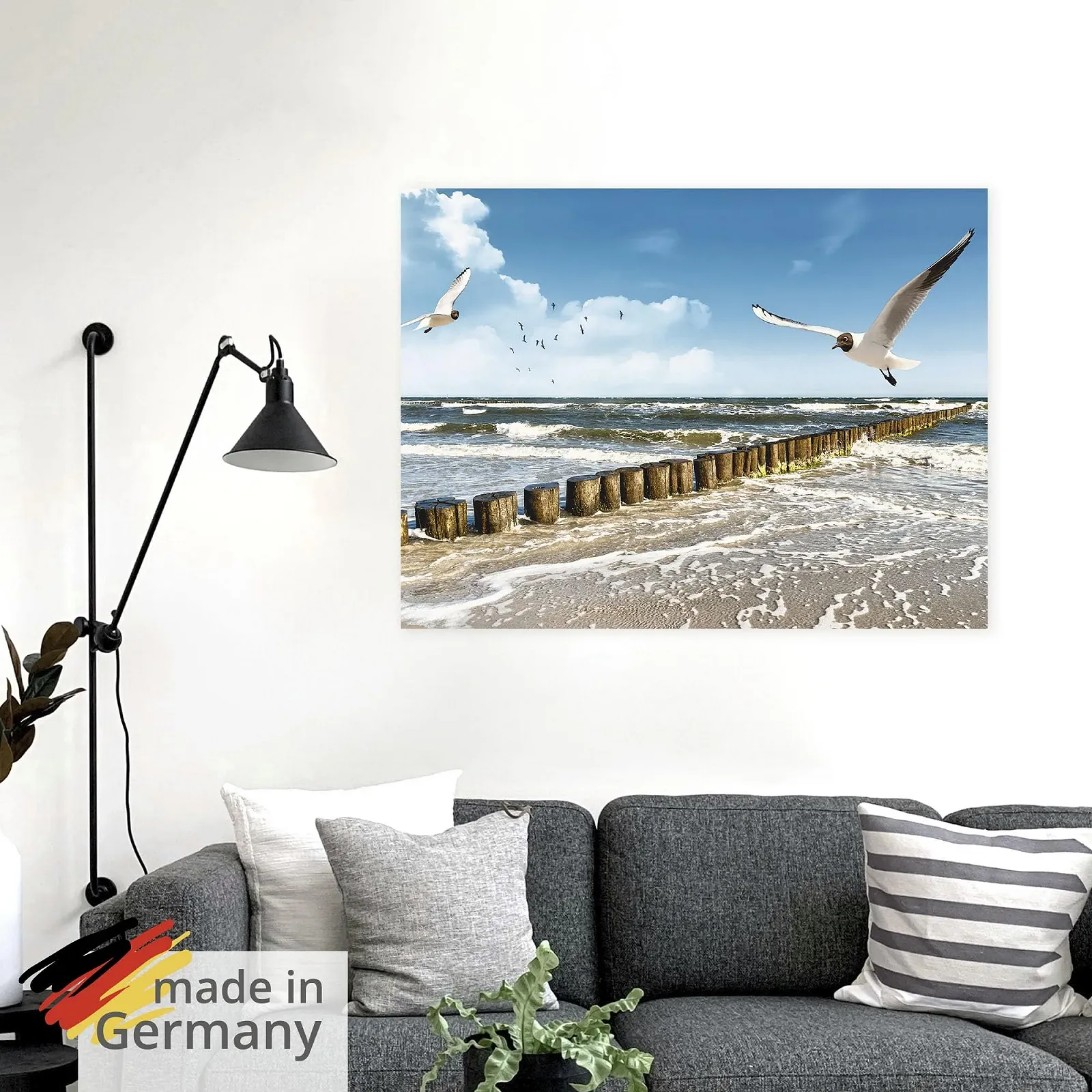 Наклейка на стіну Artland Baltic Sea Landscape Vinyl Water Photography Blue, фото №5