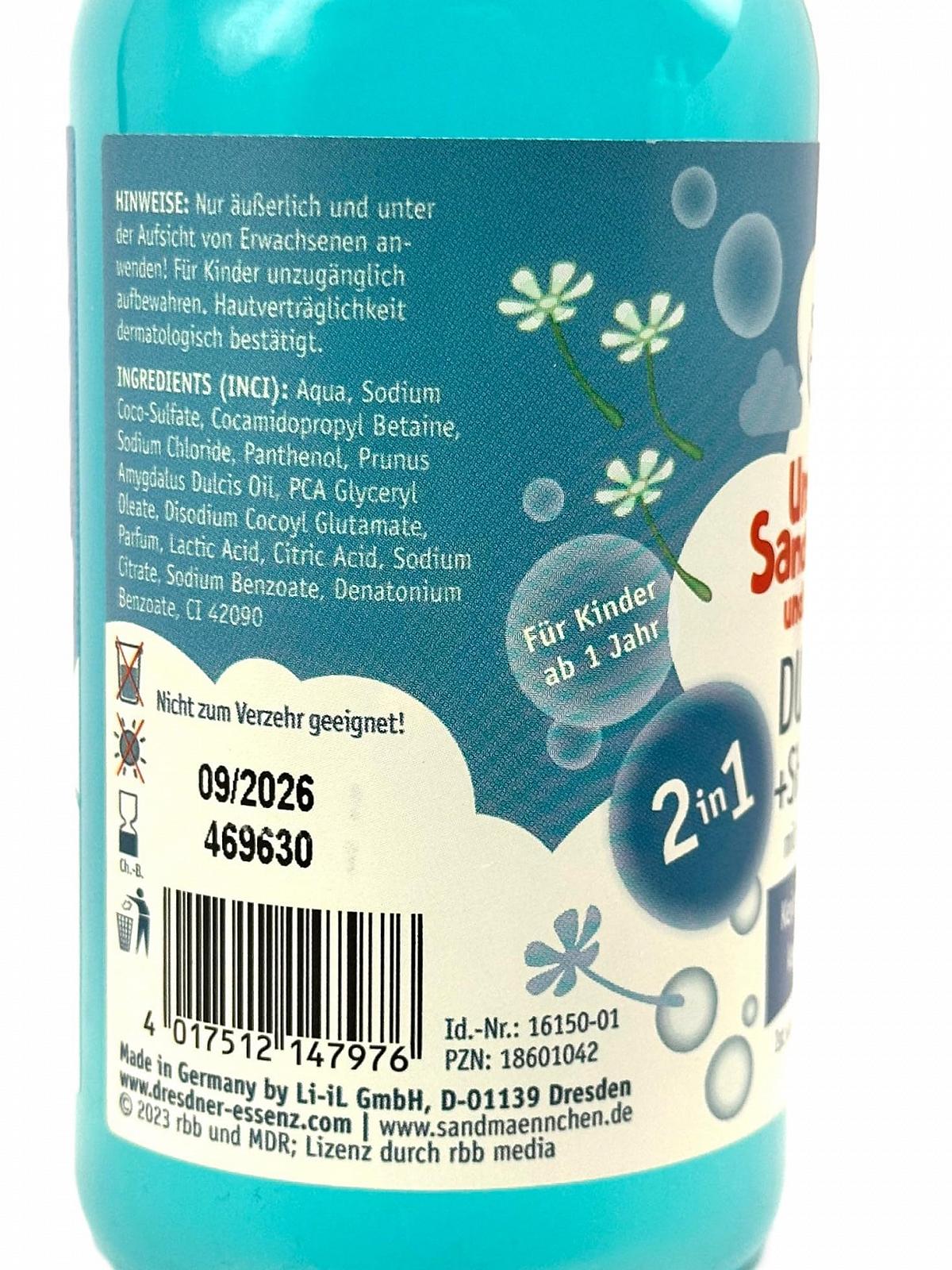 Гель для душу та шампунь Dresdner Essenz Unser Sandmännchen 2-в-1 250 мл Упаковка 2 шт., фото №2