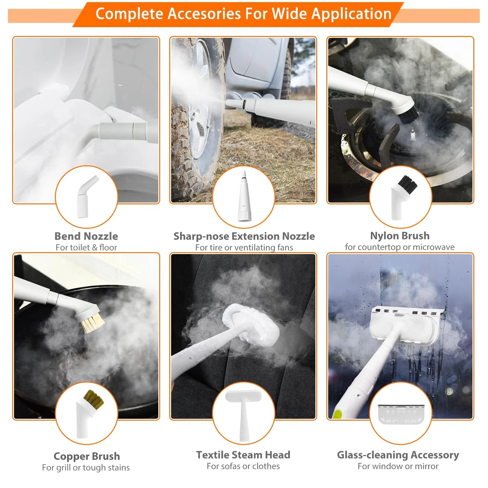 Пароочисник ручний SOARS 1000 W 300 ml 3 Bar Green, фото №5 Пароочисник ручний SOARS 1000 W 300 ml 3 Bar Green, фото №5