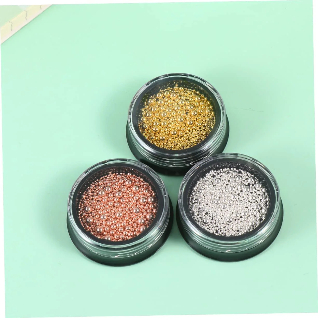 Прикраса для нігтів Beavorty Набір Міні Бісер для нігтів Металеві кульки, фото №9