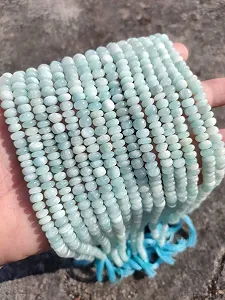 Бусины Амазонит Roundelle граненые 9-10 мм нить длиной 33 см для изготовления ювелирных изделий из драгоценных камней для ожерелья браслета - Фото 1