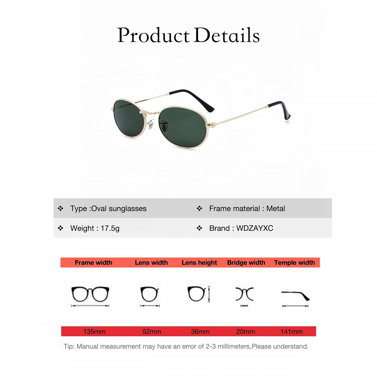 Овальні сонцезахисні окуляри WDZAYXC Модні для чоловіків і жінок Легкі в металевій оправі, фото №3