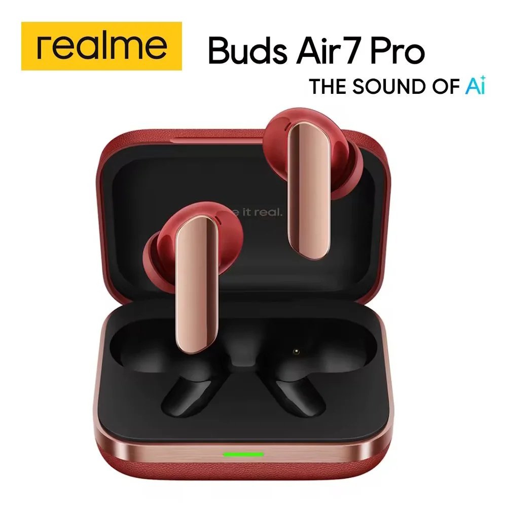 Навушники Realme Buds Air7 Pro Red AI 53dB ANC Dual-dac Driver LHDC 5.0, фото №1