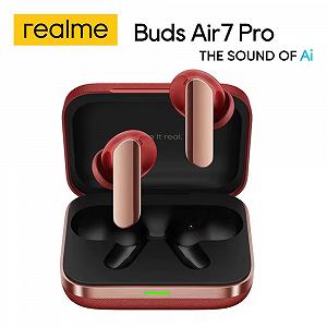 Навушники Realme Buds Air7 Pro Red AI 53dB ANC Dual-dac Driver LHDC 5.0 - Фото 1
