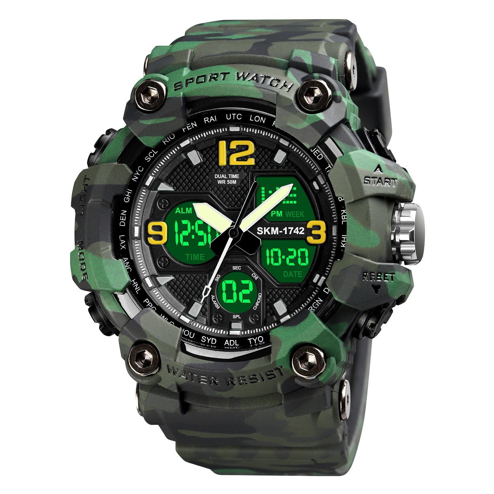 Годинник Skmei 1742 Green Military, фото №2