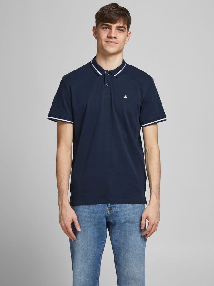 Поло JJEJERSEY POLO SS NOOS 12180891  Blazer Jack&Jones Темно-синій S, фото №2