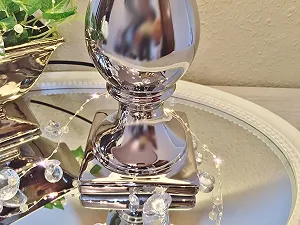 Настільна лампа DRULINE KE-010TL Керамічна Основа 60 см Сріблясто-біла synthetic.ua - Фото 1