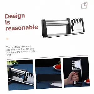 Точилка для ножів Lurrose ручна ергономічна срібляста з нековзною основою synthetic.ua - Фото 1