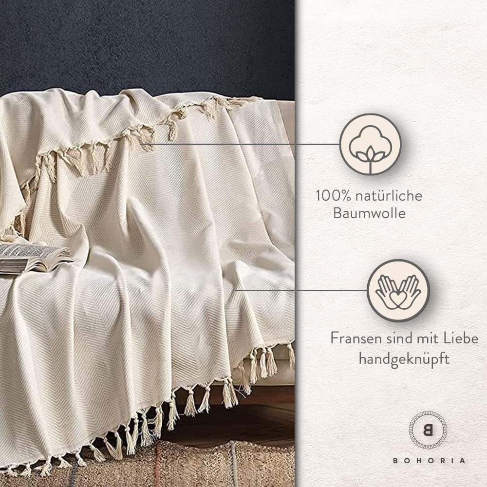 Покривало Bohoria Дуже велике 170 x 230 см, 100% бавовна, Накидка на диван, крісло та ліжко, фото №5 Покривало Bohoria Дуже велике 170 x 230 см, 100% бавовна, Накидка на диван, крісло та ліжко, фото №5