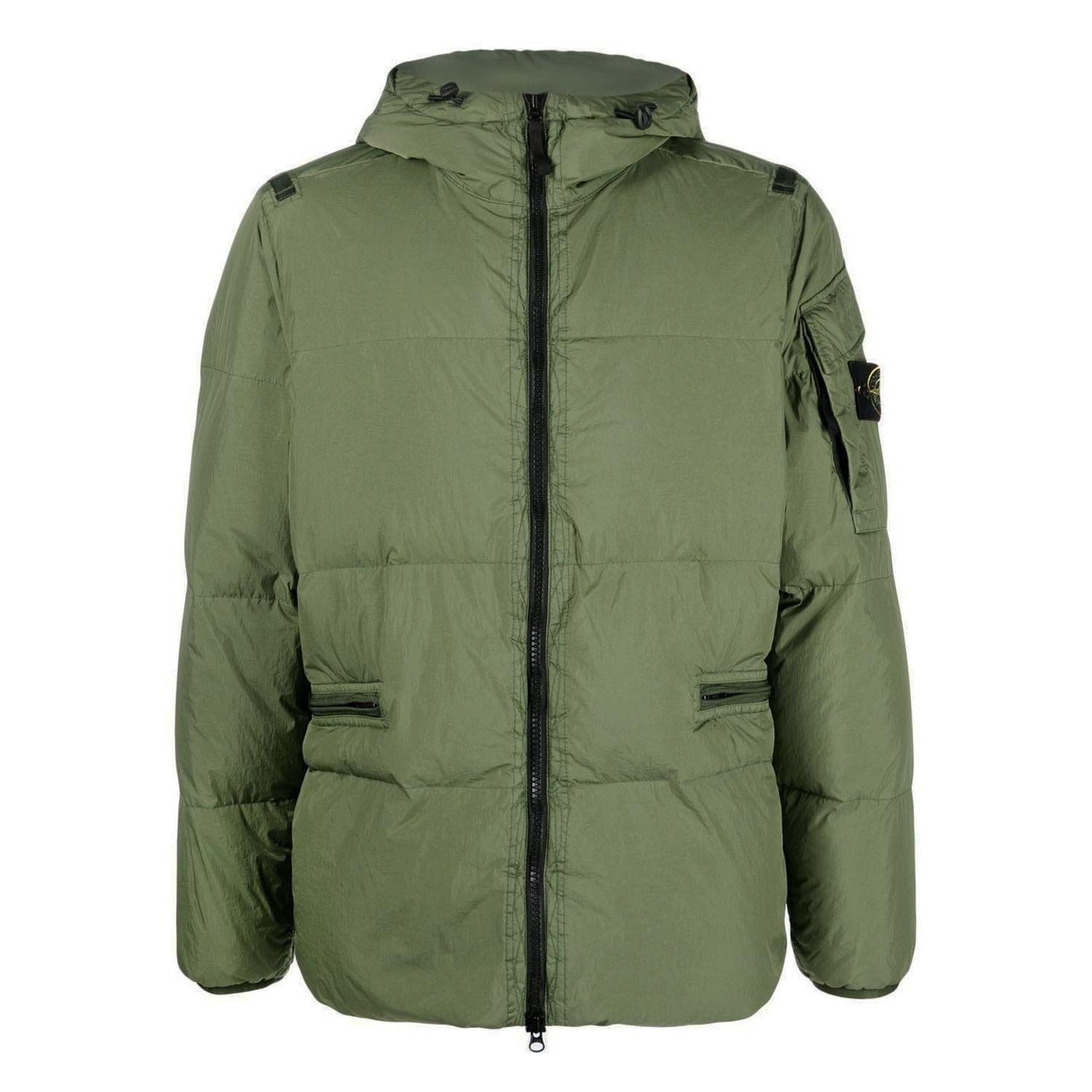 Пуховик STONE ISLAND CRINKLE REPS DOWN JACKET GREEN XXL, фото №1