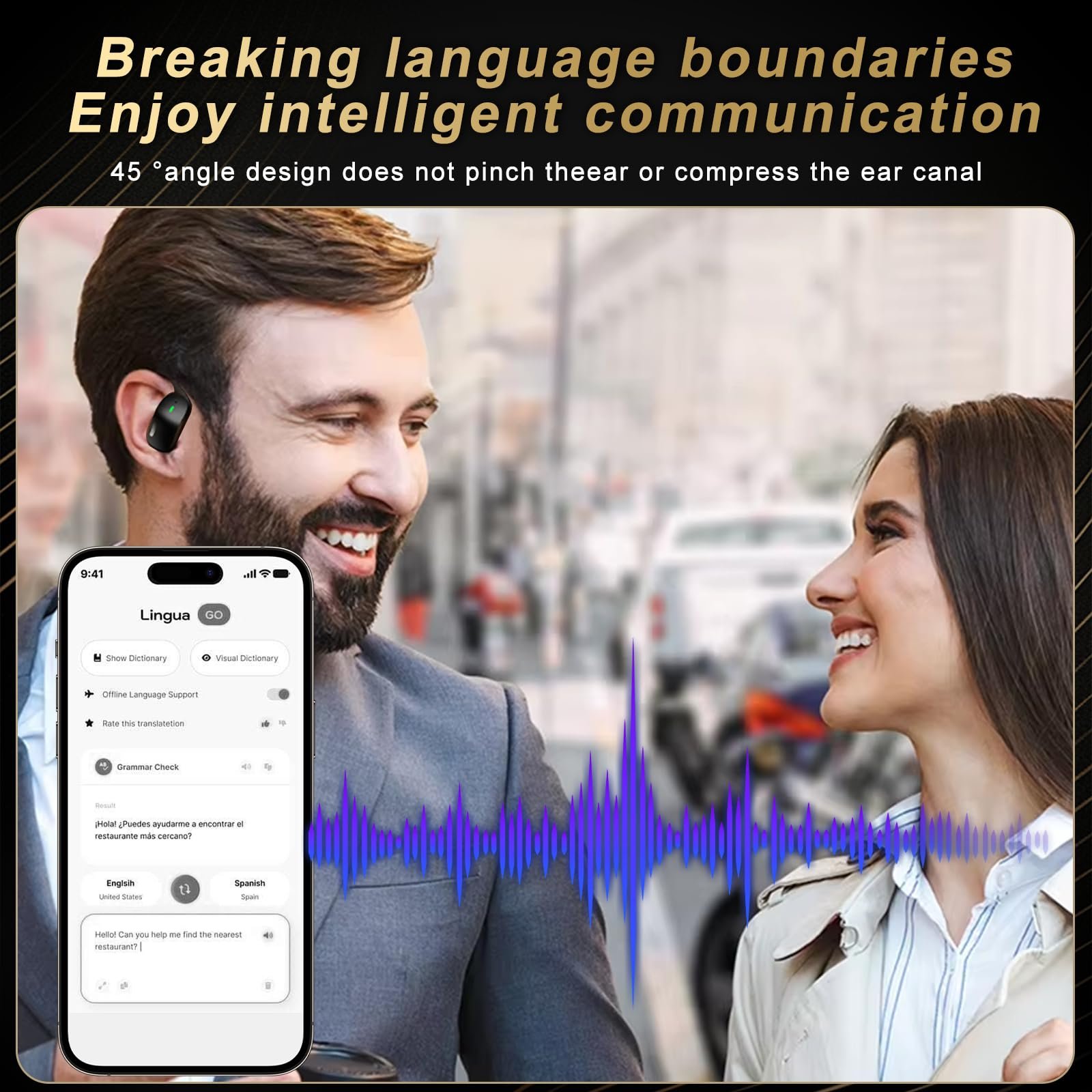 Навушники-перекладачі WingFly AI, пристрій для перекладу 134 мовами з додатком, фото №7