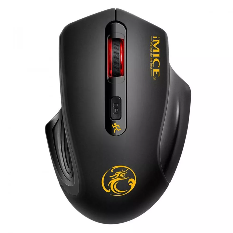 Беспроводная игровая мышь мышка ТИХАЯ 2000dpi iMice G-1800, черная, фото №3