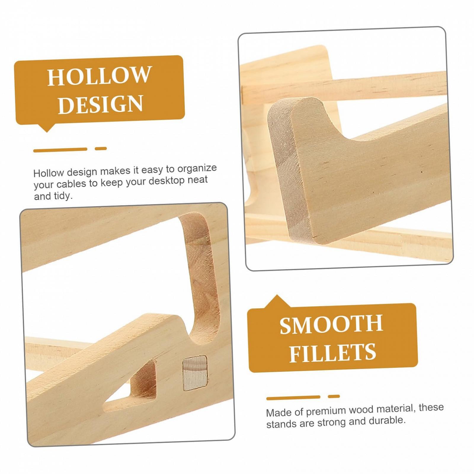 Подставка для ноутбука деревянная портативная GALPADA Регулируемая по высоте для охлаждения и защиты от царапин для стола и офиса, фото №8