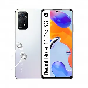 Смартфон Xiaomi Redmi Note 11 Pro 5G з навушниками 8 + 128 GB 6.67 дюйма 120 Гц FHD + AMOLED DotDisplay Alexa Hands-Free 108 Мп 5000 мАг White - Фото 1