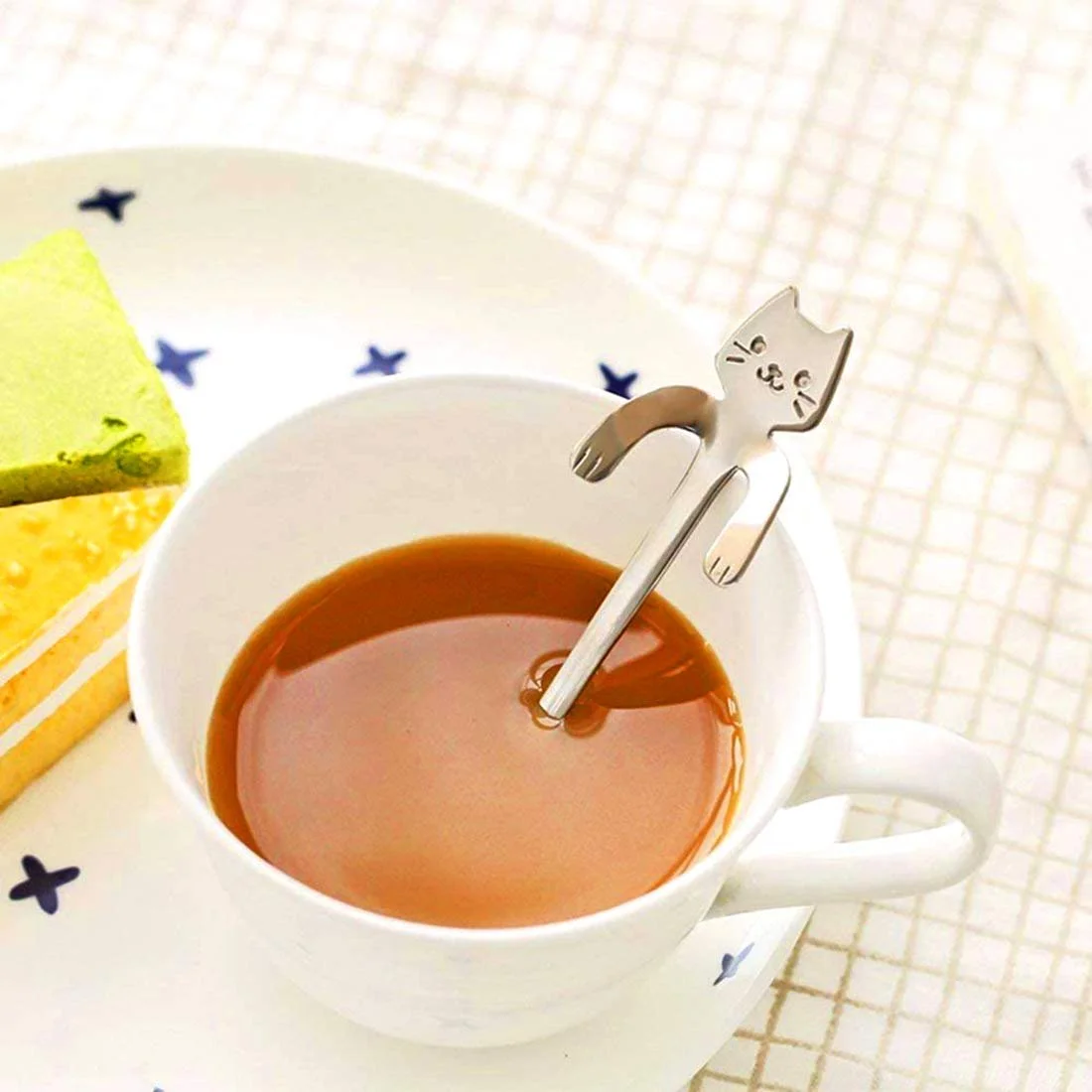 Ложка чайна у формі кота з нержавіючої сталі 304, фото №4