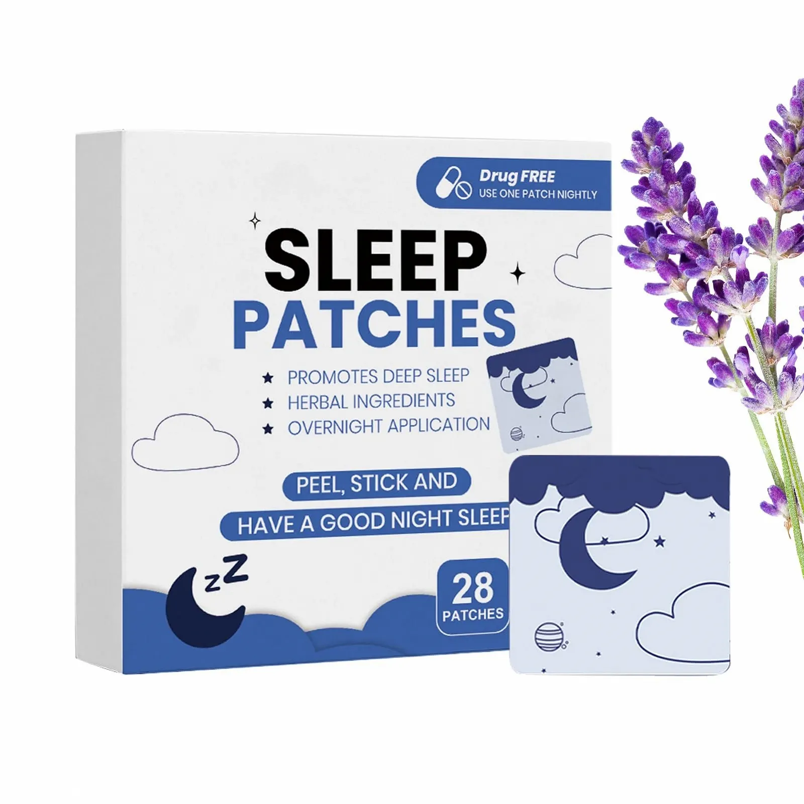 Пластир для сну для зняття стресу, портативний для тих, хто багато подорожує, чоловіків, жінок і дорослих, для нічного відпочинку перед сном, фото №1