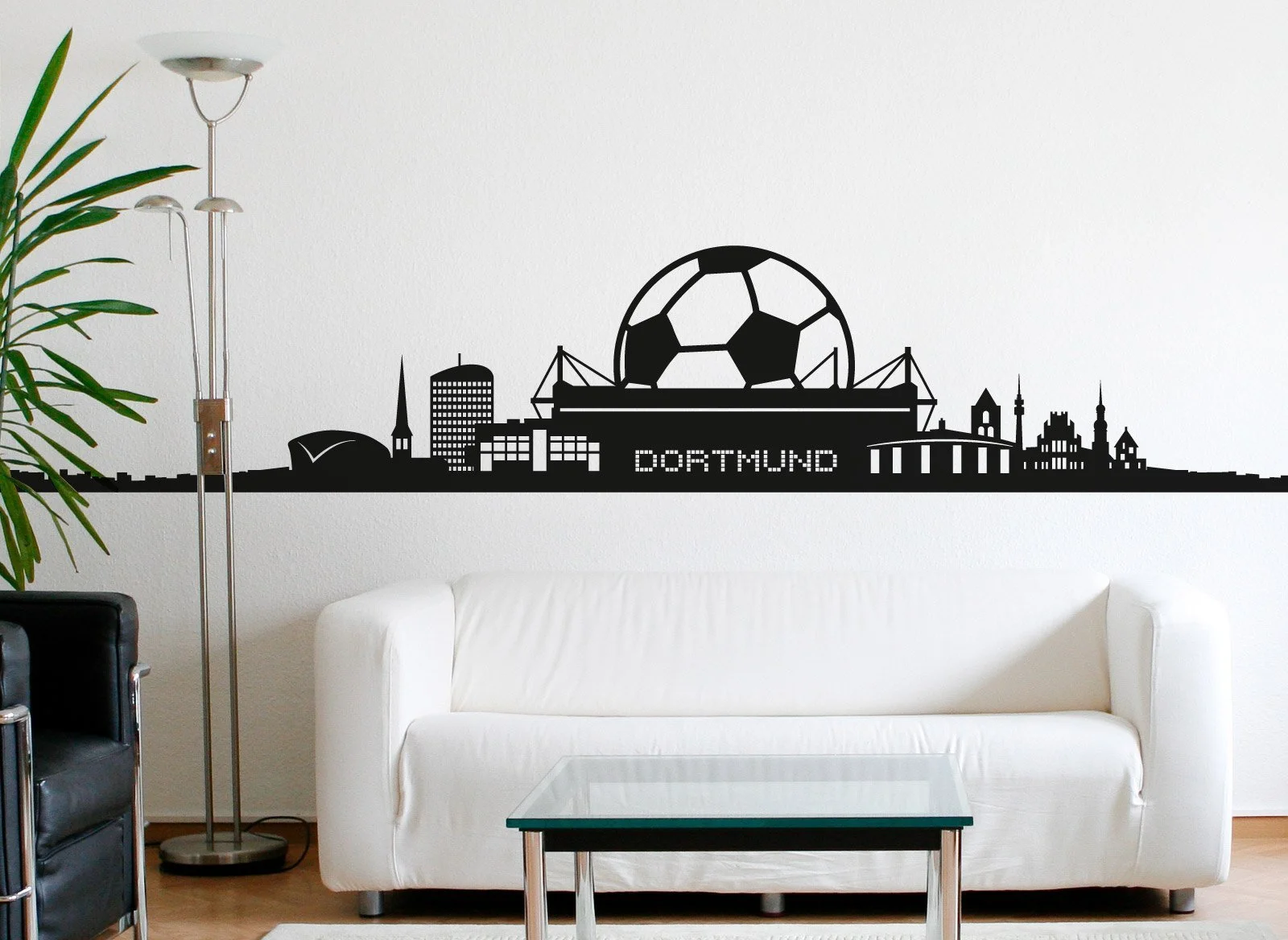 Наклейка на стіну Wandora Dortmund Skyline I 165 x 47 см Чорна, фото №4