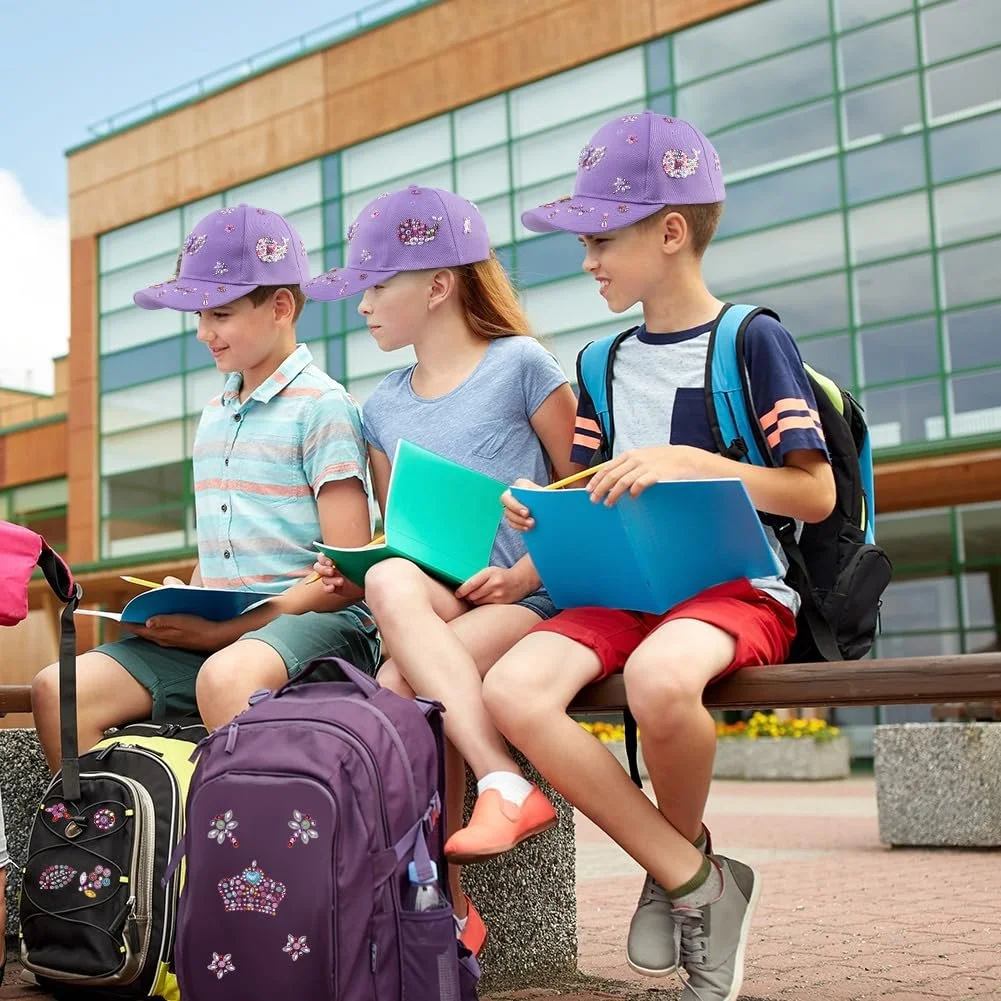 Бейсболка Aomig DIY Adjustable Craft Set с 10 блестящими камнями Фиолетовая, фото №6