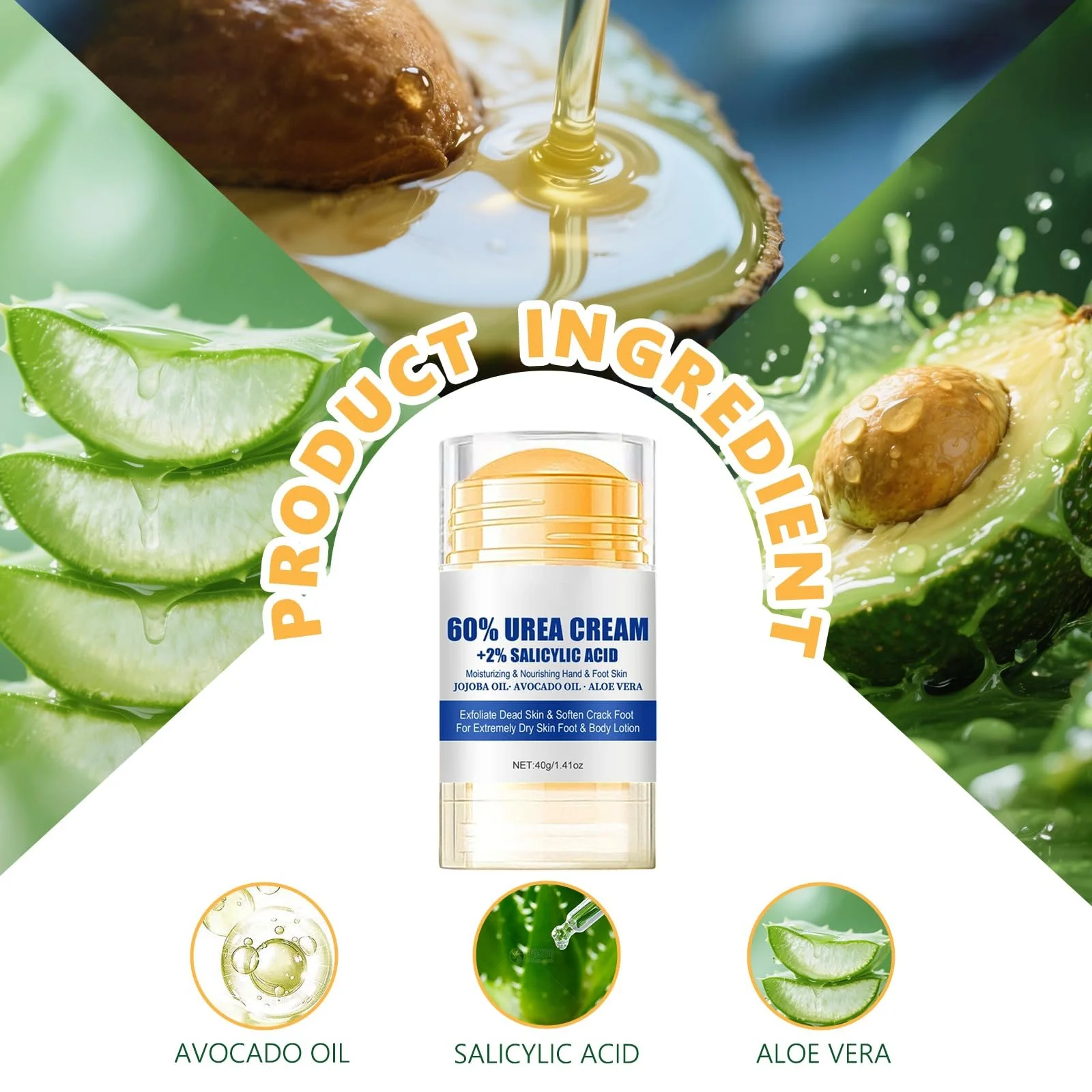 Стик-крем для ног увлажняющий с мочевиной 60% от трещин, фото №3