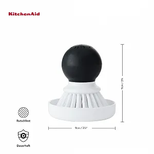 Щітка для миття посуду KitchenAid з підставкою Нейлон Нековзка ручка synthetic.ua - Фото 1