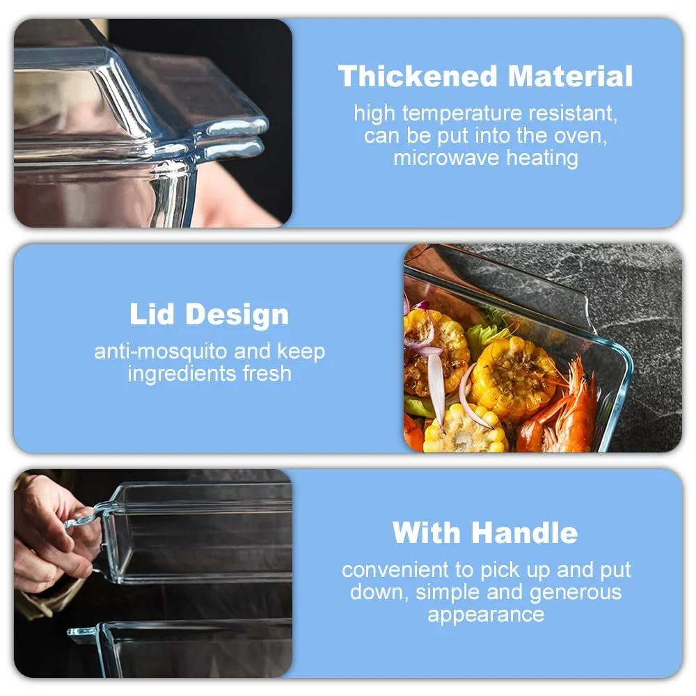 Форма для запекания стеклянная с крышкой 1 л, фото №6