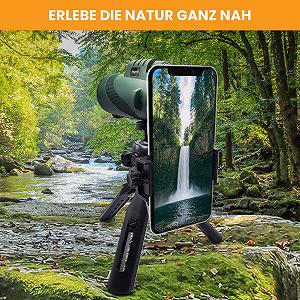 Телескоп Monocular 12x50 HD с держателем для смартфона черный synthetic.ua - Фото 1