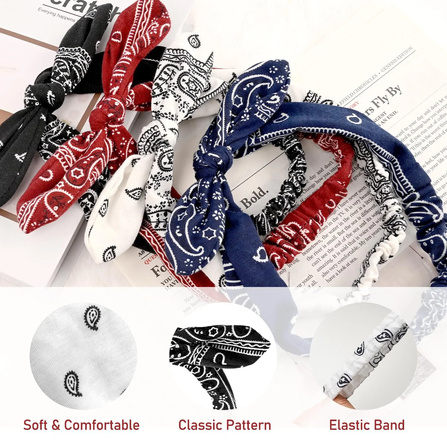 Обруч на голову Paisley з вушками кролика (4 шт.), фото №3