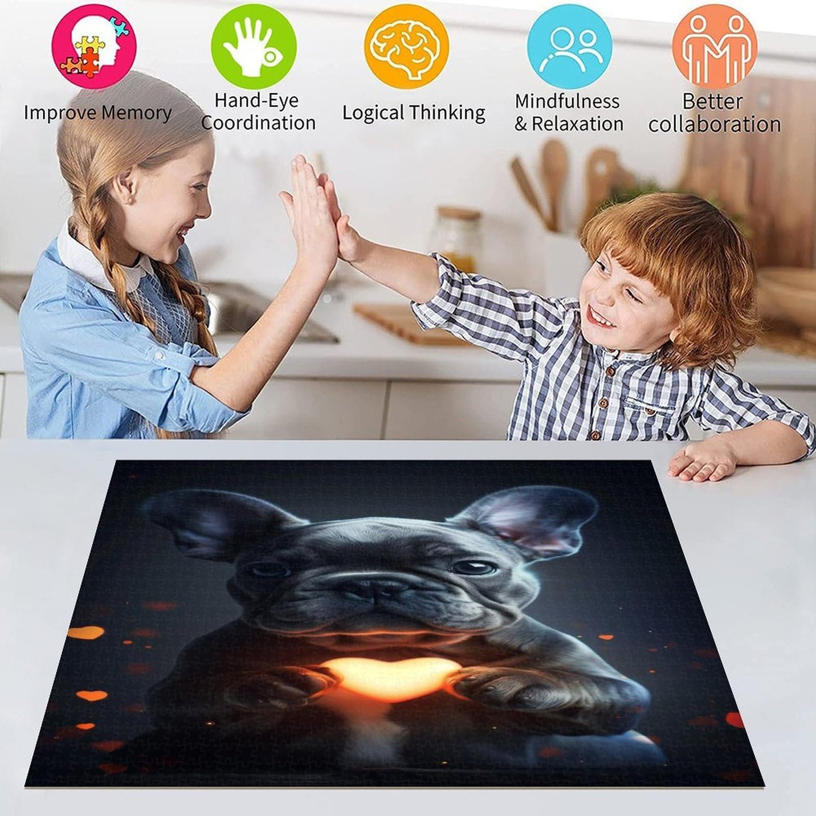 Пазл French Bulldog 1000 деталей (38 x 26 см), фото №5