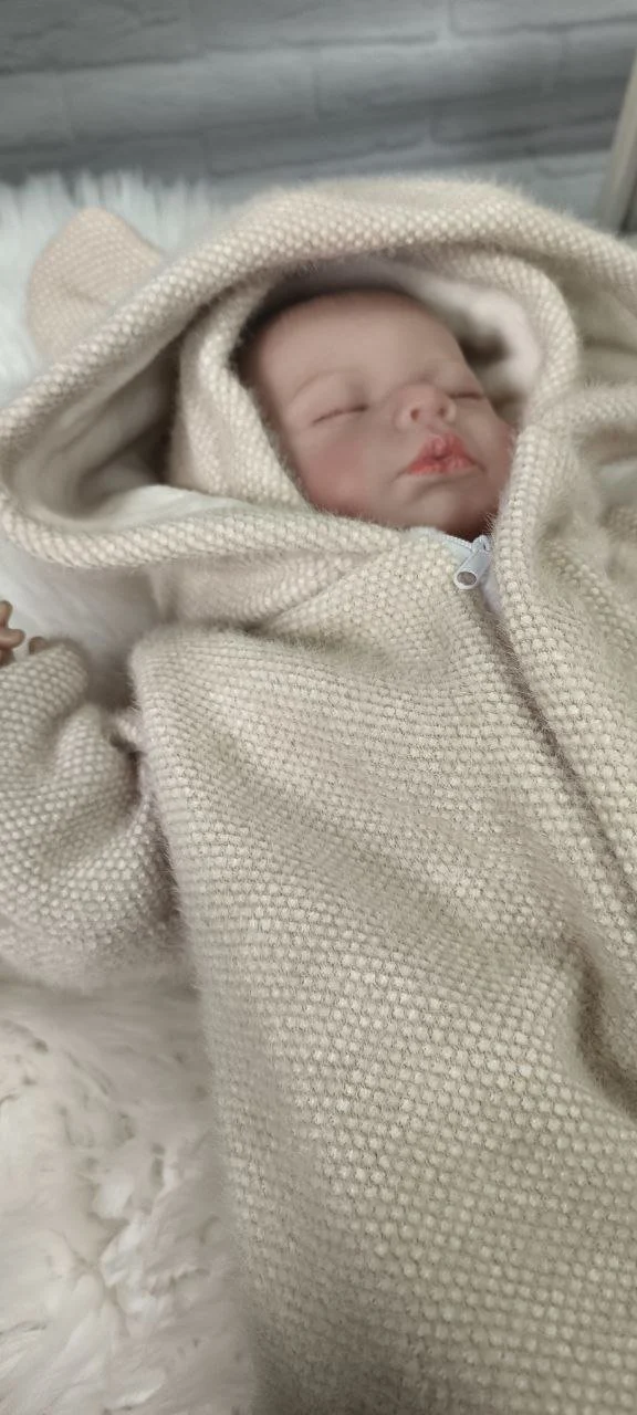 Зимовий комплект для новонародженого ангора бежевий, фото №2