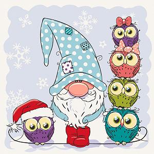 Картина за номерами Холсте Гномік з совами Art Craft 15556-AC 30х30 см - Фото 1