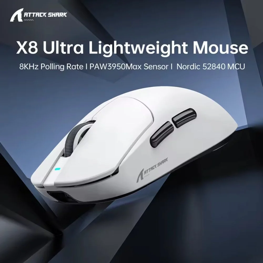 Миша Attack Shark X8 Ultra PAW3950Max 42000DPI 750IPS 60G 8000Hz White, фото №5 Миша Attack Shark X8 Ultra PAW3950Max 42000DPI 750IPS 60G 8000Hz White, фото №5