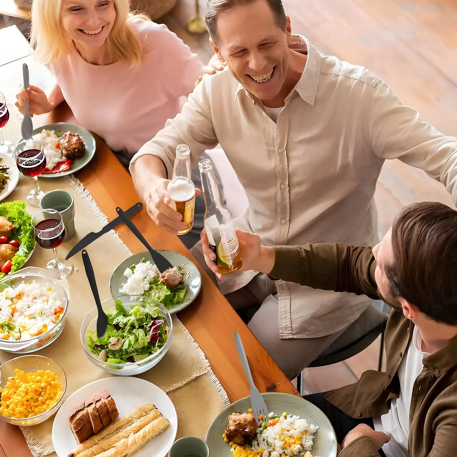 Дорожный набор столовых приборов с чемоданом, большой портативный, фото №4