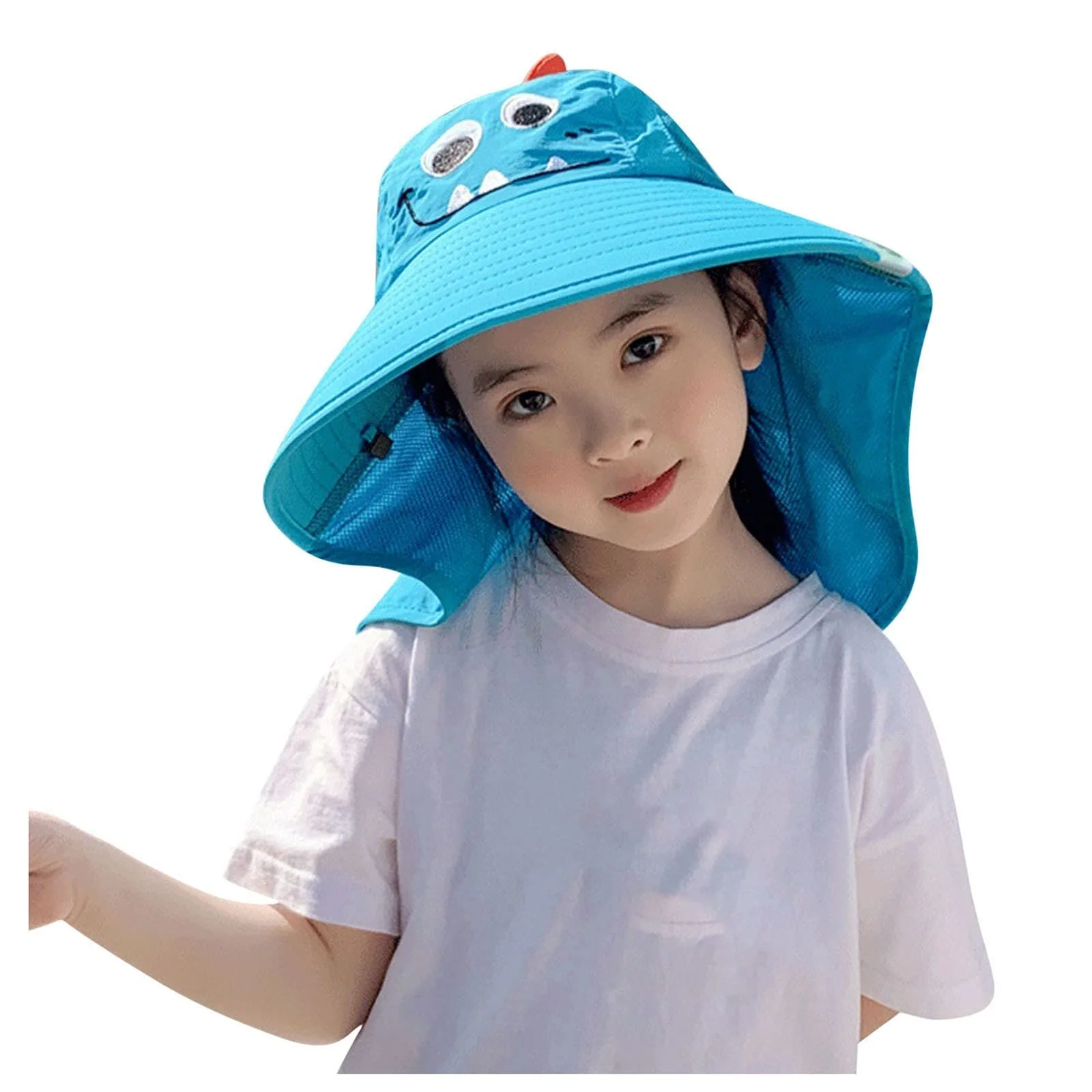 Панама детская регулируемая с широкими полями UPF 50+ мультяшный принт пляжная летняя, фото №5