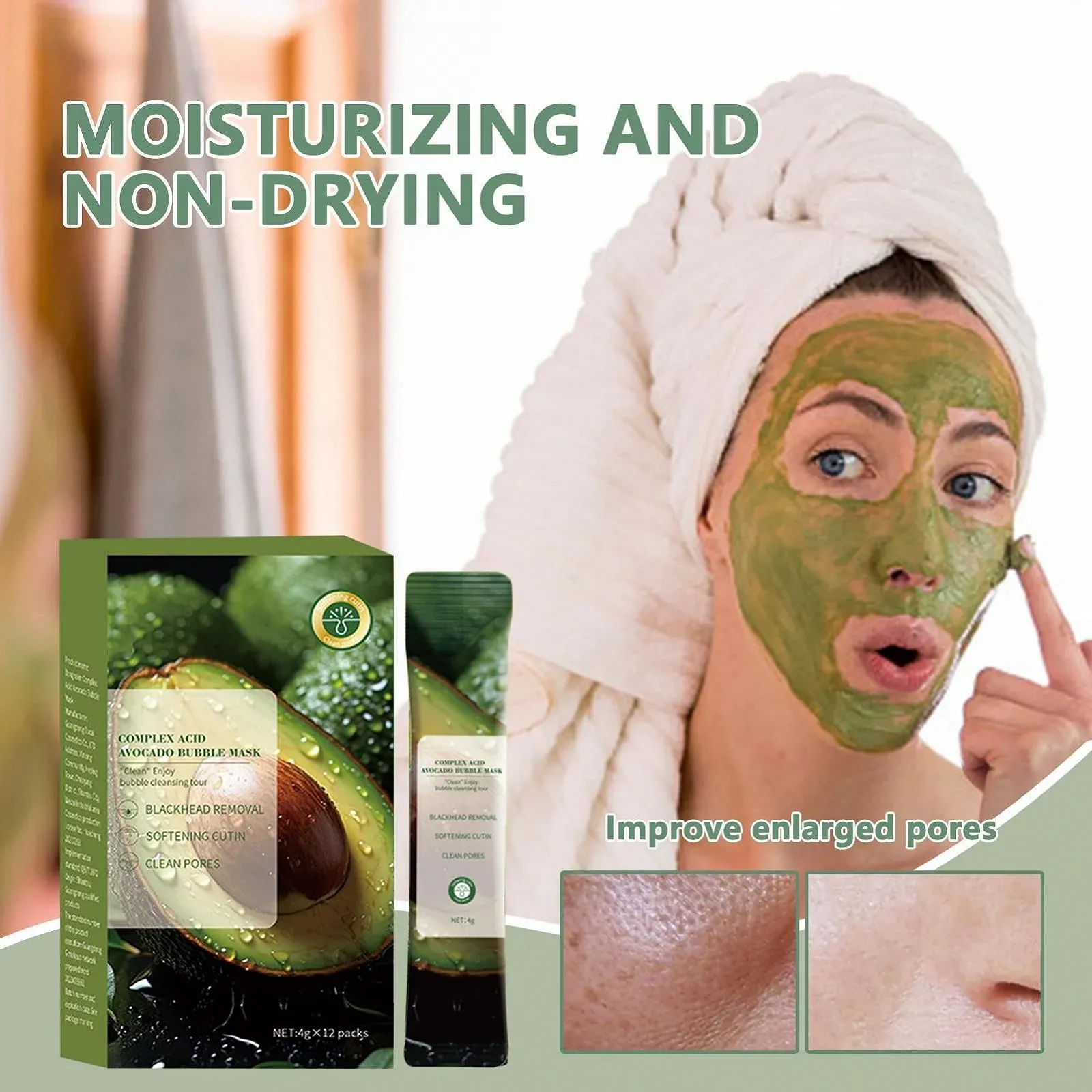 Бульбашкова маска для обличчя з авокадо Purifying Masque Зволоження, 12 шт, фото №3