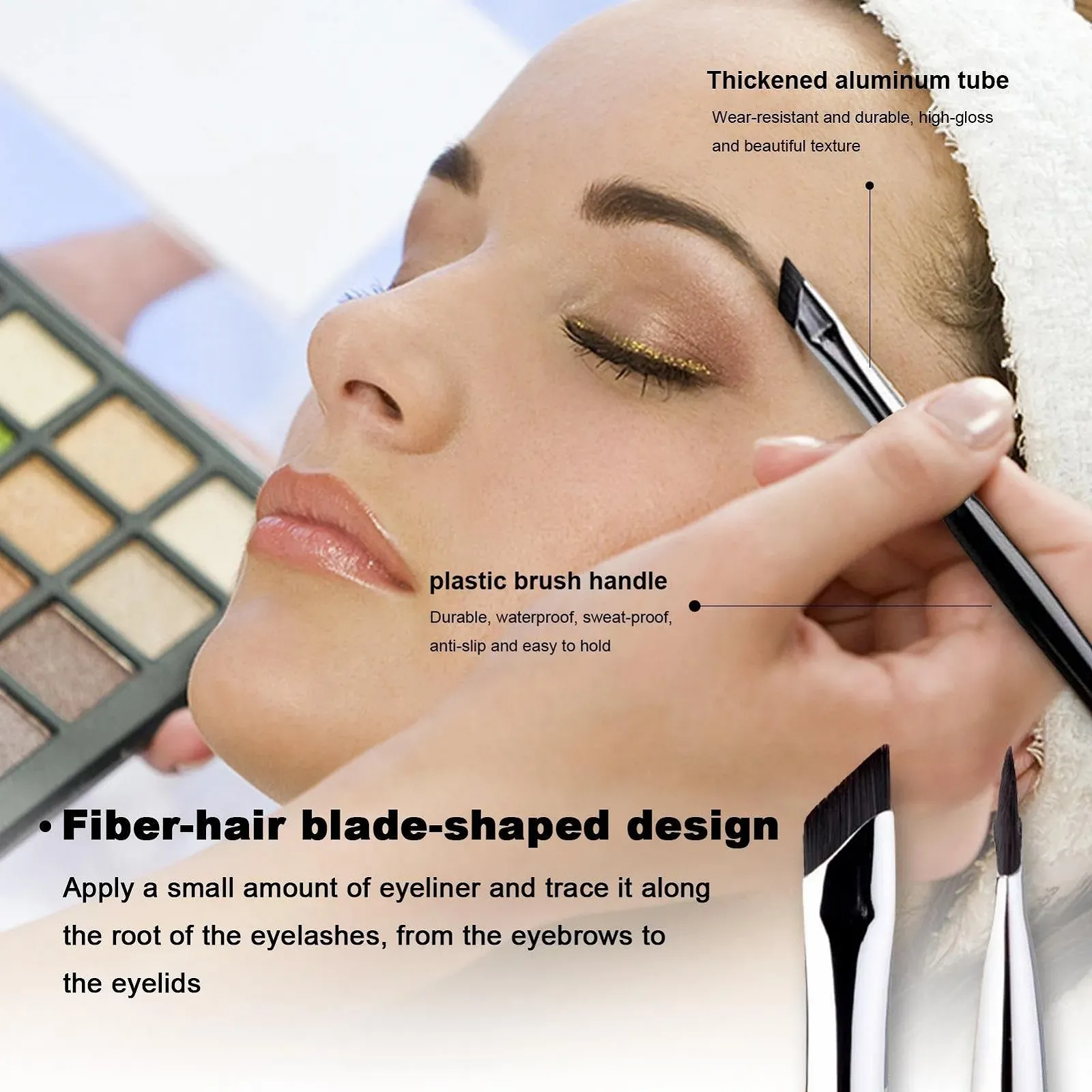 Пензлі для підводки Kirdume, тонка скошена плоска, фото №3