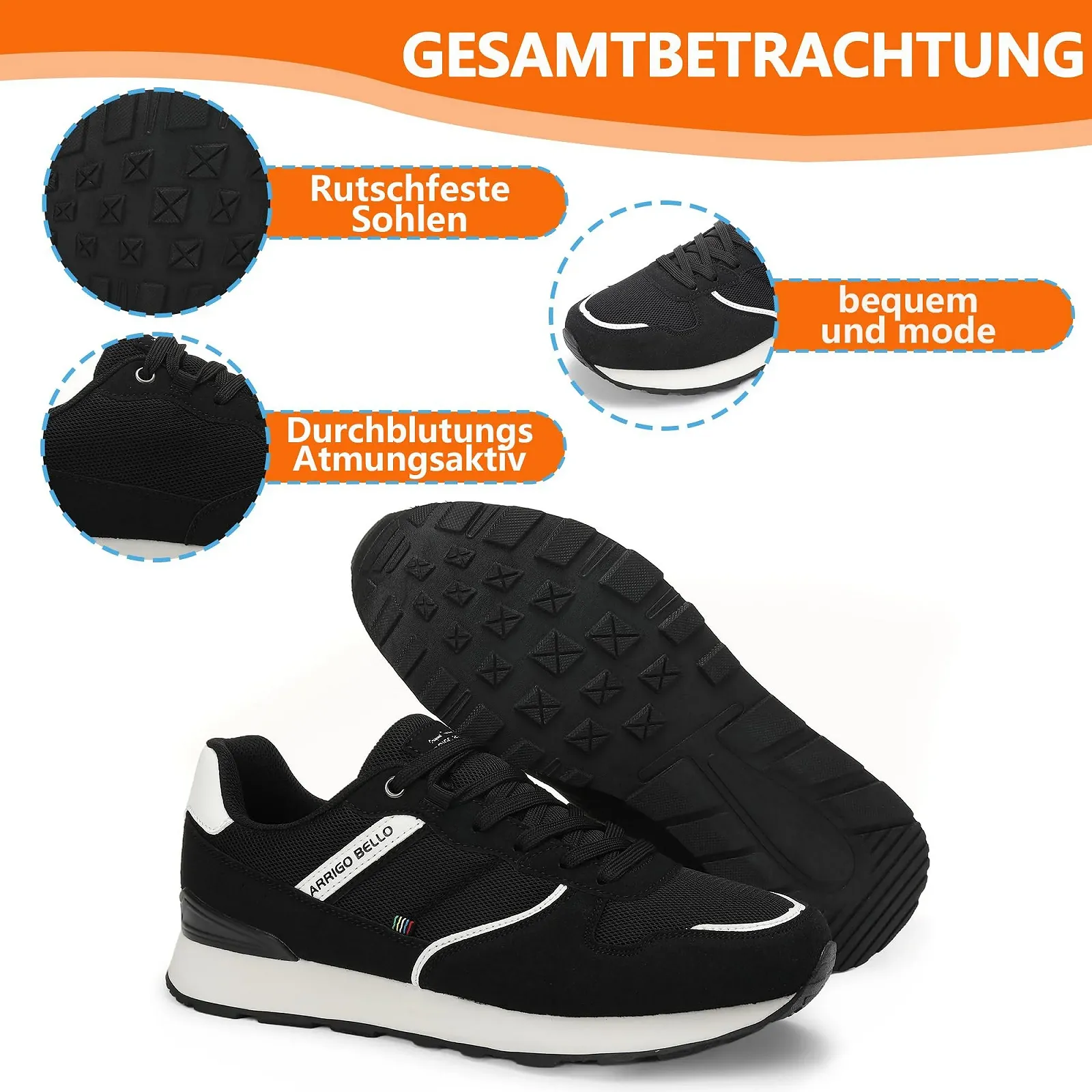 Кросівки ARRIGO BELLO Чоловічі Повсякденні Легкі для Хайкінгу, фото №3 Кросівки ARRIGO BELLO Чоловічі Повсякденні Легкі для Хайкінгу, фото №3