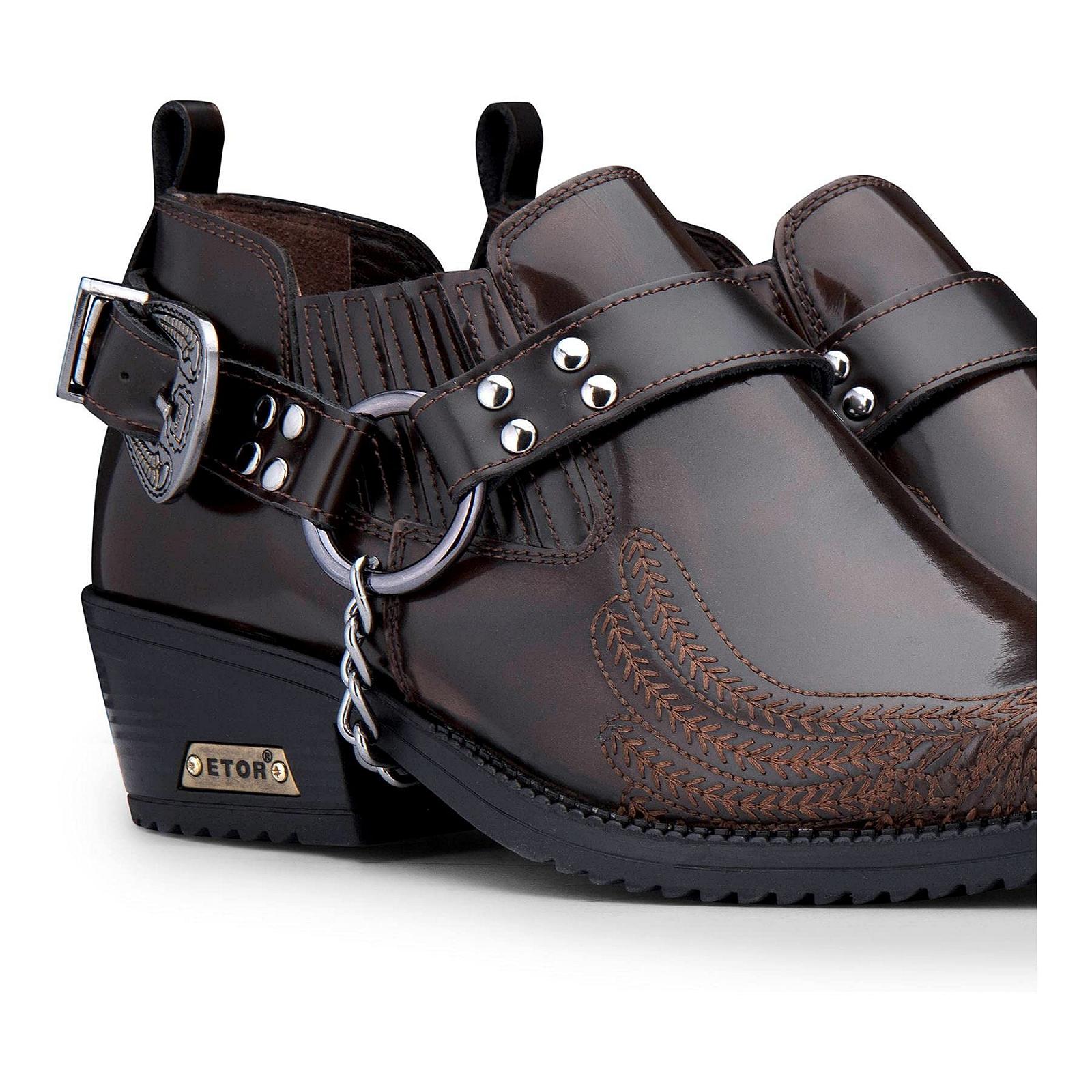 Туфли TruClothing.com Мужские Кожаные Western Design US Eagle Shiny Metallic Chain, фото №3