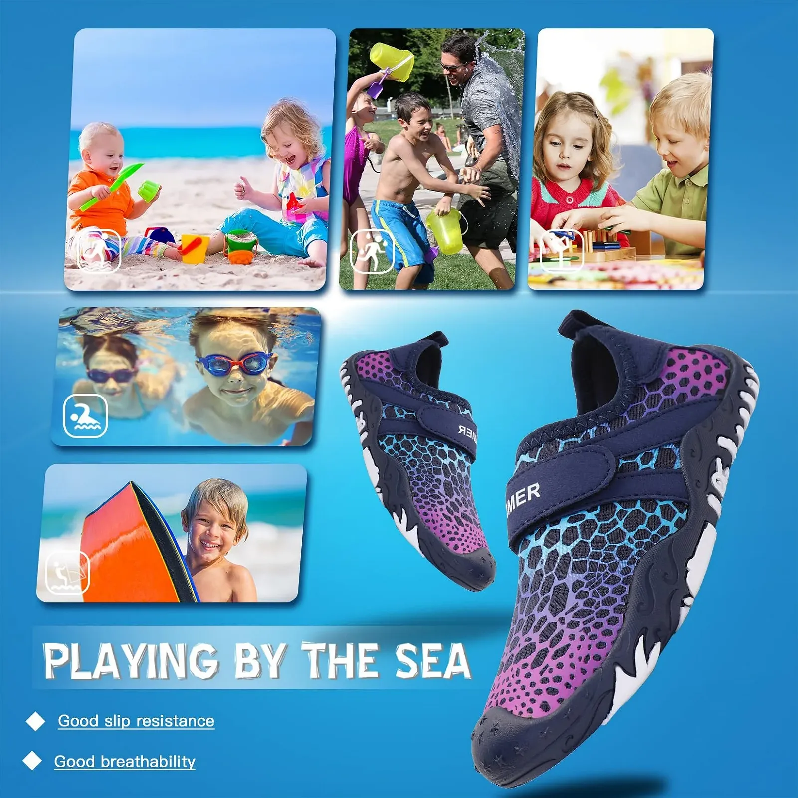 Кроссовки ELAPHURUS Детские для мальчиков, быстросохнущие, унисекс, для купания, для мальчиков и девочек, фото №7