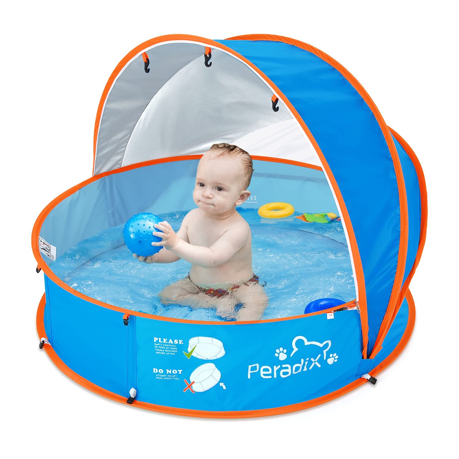 Игровая палатка Peradix 4-в-1 Pop Up, бассейн, пляжная палатка с москитной сеткой, портативная, защита от солнца, синий, фото №1
