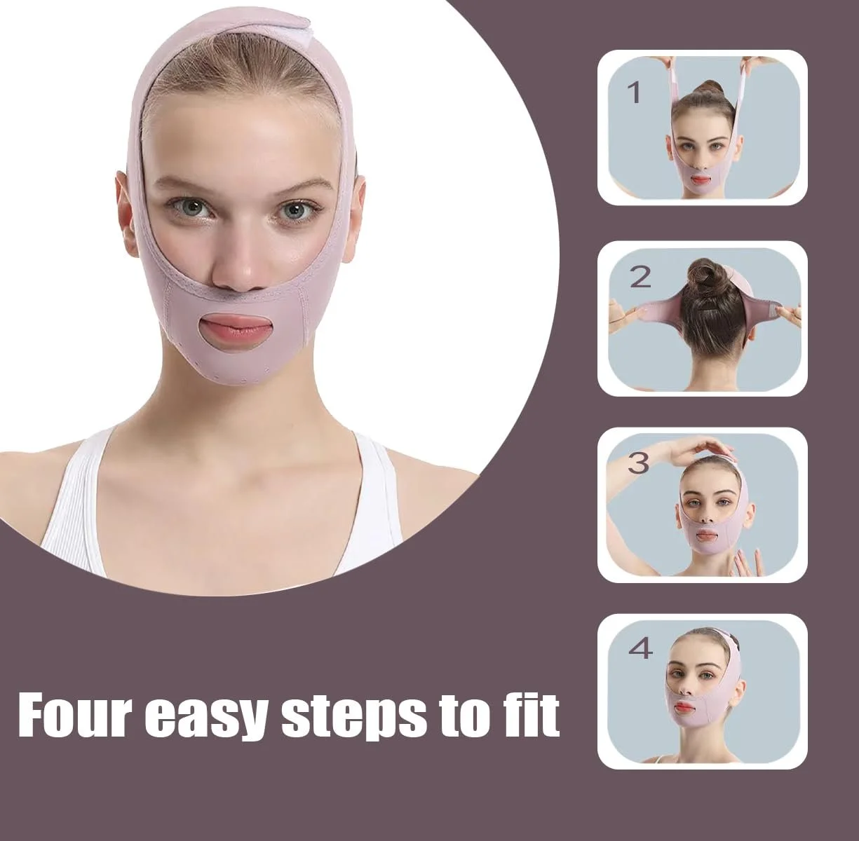 Наклейка для подтяжки лица CCAIPU Дышащая Легкая Ледяной шелк V-образные ремни для лица, фото №3