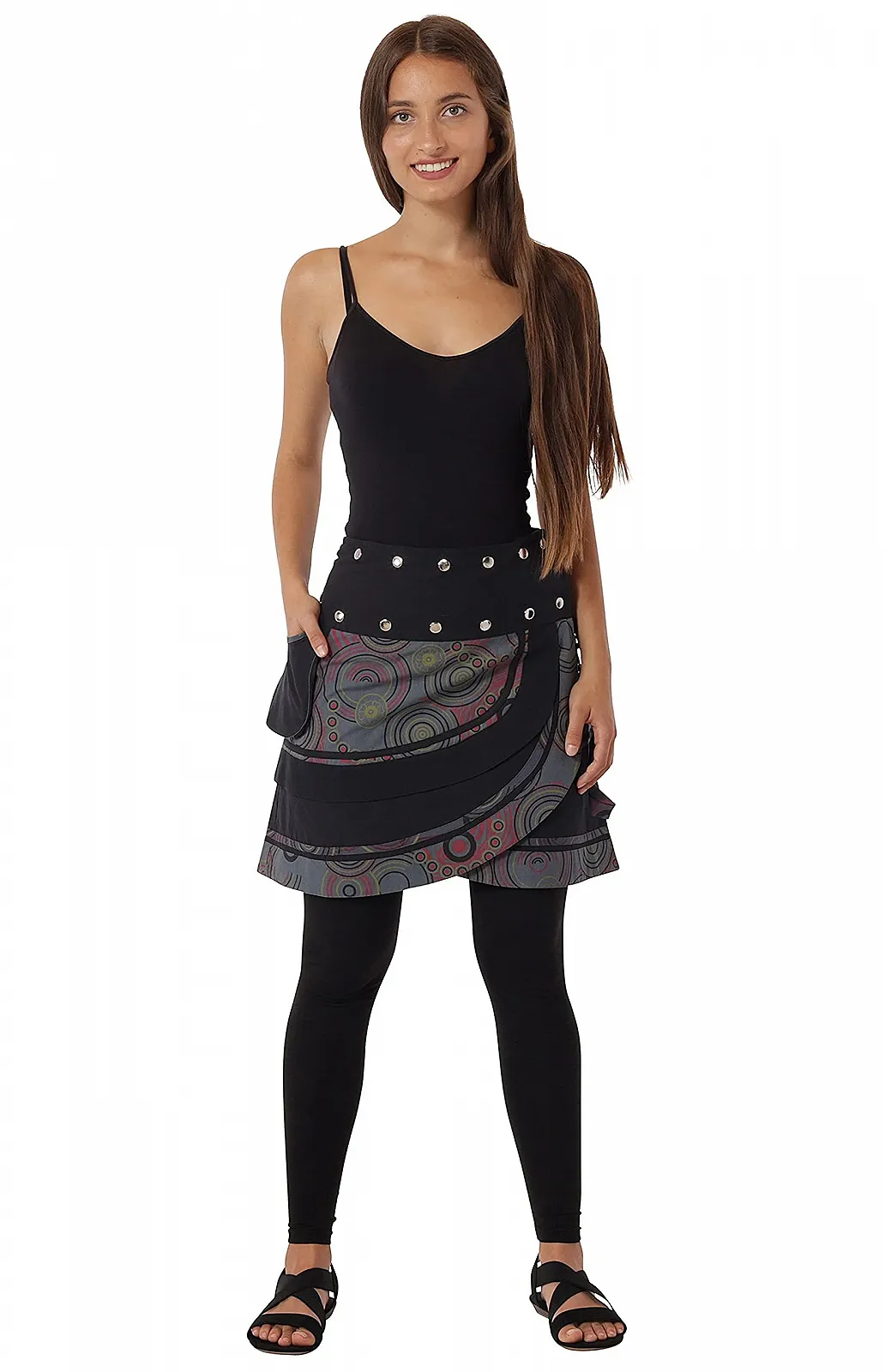 Спідниця-міні жіноча Purewonder SK181 із запахом та кишенею, фото №2