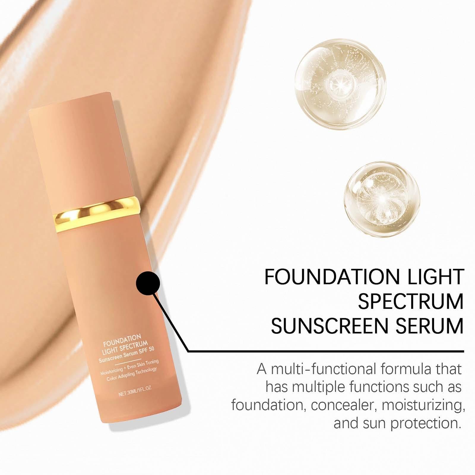 Тональна основа Biomimic Foundation 4-в-1 Рідка для обличчя, Водостійка Тепло-змінна основа SPF 50+, Корейський Biomimic Макіяж, Тривала Непрозора основа праймер, фото №6