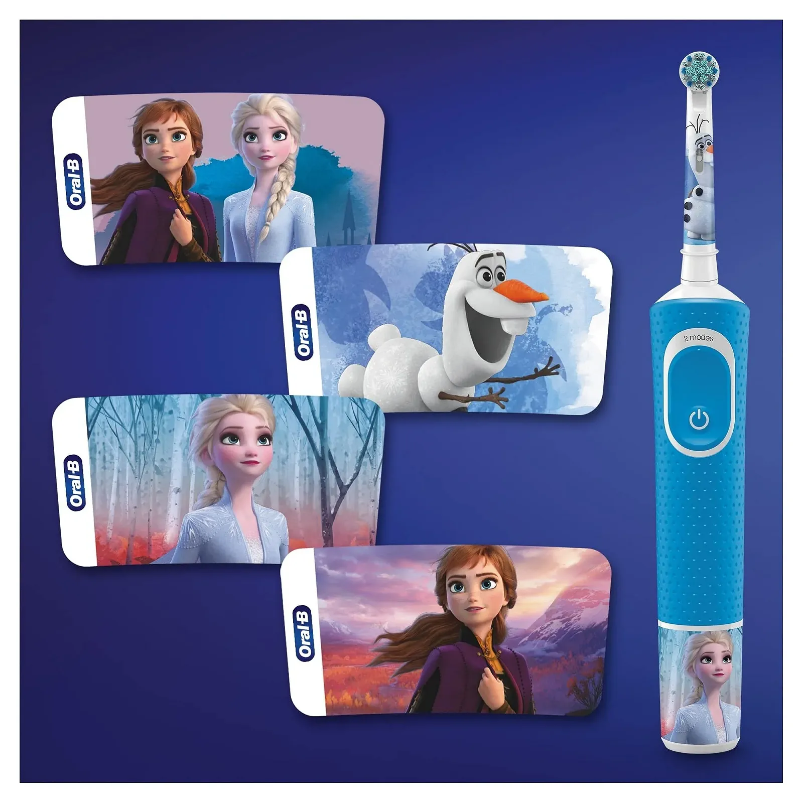 Электрическая зубная щетка Oral-B Kids Frozen Special Edition для детей от 3 лет Голубая, фото №4