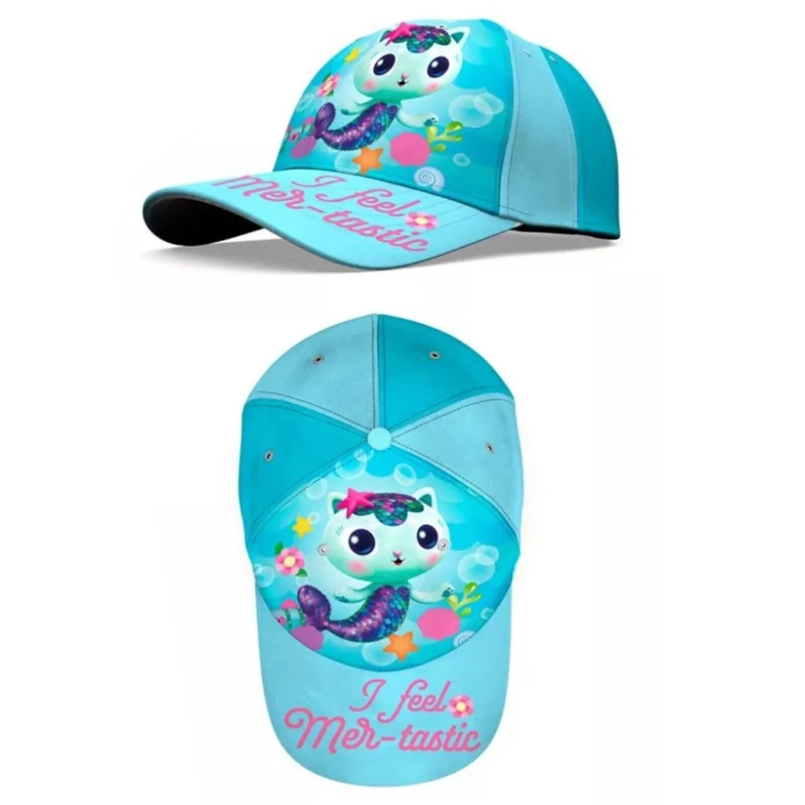 Бейсболка E plus M Gabby’s Dollhouse I Feel Mer-Tastic для дівчаток 52–54 см 100 % бавовна регульована дизайн Русалонька, фото №1