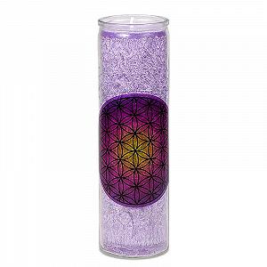 Свеча Stearin Candle Holy Geometry Flower of Life Фиолетовая Стеклянная - Фото 1